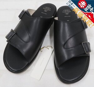 3S0750/未使用品 foot the coacher DOUBLE BELT SANDAL LEATHER SOLE フットザコーチャー ダブルベルトサンダル