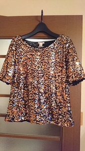 ☆H＆M☆キラキラスパンコールTシャツ☆Lサイズ☆