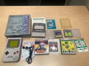 1円～!! Nintendo/任天堂 GAMEBOY/ゲームボーイ 本体・ライトボーイ・ソフト3点 付属有 電源確認済み 中古品（G25177987） 11-25