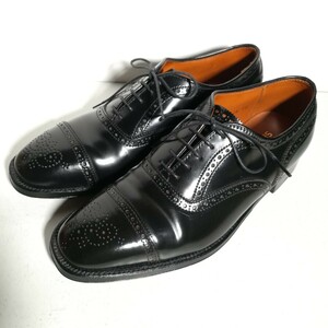 c0292 【新品同様・試着程度】 ★オールデン Alden★ 5165 コードバン セミブローグ 8 1/2 B/D 黒 ドレスシューズ ビジネス 高級革靴 本革