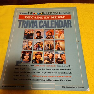 カレンダー ビルボード THE Billboard MUSICIAN 1990 TRIVIA CALENDAR