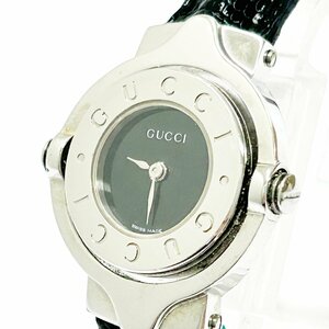 【1円スタート】GUCCI グッチ ターンフェイス バングル SS ブラック文字盤 クオーツ レディース腕時計 ジャンク 277096