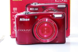 ★極上品★ ニコン NIKON COOLPIX L32 レッド ★単三乾電池仕様★ コンパクトデジタルカメラ #A38125130