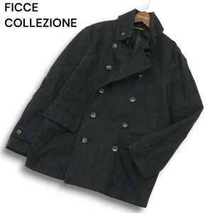 FICCE COLLEZIONE フィッチェ ヨシユキコニシ ドン小西 秋冬 返し衿★ ウール Pコート Sz.L　メンズ　A4T13016_C#N