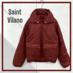 【Saint Vilano】牛革レザージャケットジャンパーブルゾン革ジャンレッド