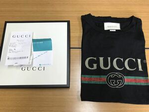 69 併 GUCCI ヴィンテージ 加工 ロゴTシャツ Sサイズ 457095X5L89-1948 [202206]