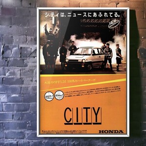 80年代 当時物!!! HONDA 広告/ポスター CITY シティ ターボ AA Mk1 E-AA パーツ ホイール エアロ タイヤ バンパー