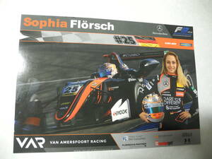 ソフィア・フローシュ　直筆サイン入カード　FIA F3　VAR VAN AMERSFOOT RACING Sophia Florsch