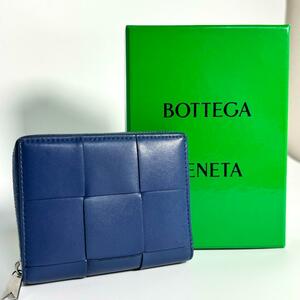 定価12万 ICチップ BOTTEGA VENETA ボッテガヴェネタ カセット イントレチャート ジップアラウンド ウォレット コンパクト財布