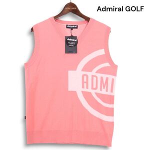 【新品 未使用】 Admiral GOLF アドミラル ゴルフ 通年 メトロ ロゴ ニット ベスト Sz.L　レディース ピンク　K4T01674_A#O