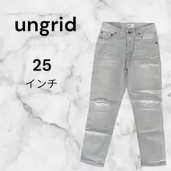 ungrid アングリッド ハイウエストクロップドデニム 25インチ レディース