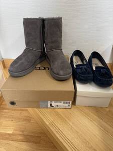 1-152 UGG アグ ショート ブーツ ローファー 2点まとめセット サイズ24cm ムートンブーツ ボア スリッポン 