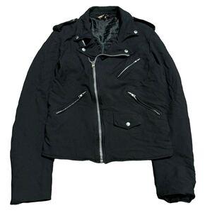 AD2012 BLACK COMME des GARCONS ブラック コムデギャルソン ポリ縮 ライダースジャケット 黒 M