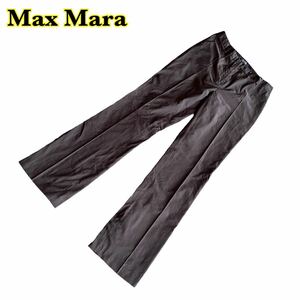 Max Mara マックスマーラ　パンツ　黒　光沢あり　レディース　38サイズ　【AY1198】