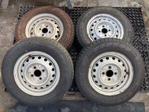 NISSAN純正 165/80R13 90/88N LT 5J PCD100 ホイール４本セット