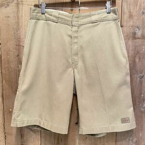 【W32】 90s USA製 Dickies ワーク ショーツ ディッキーズ ビンテージ アメリカ古着 80s ハーフ パンツ カーキ ベージュ 短パン 