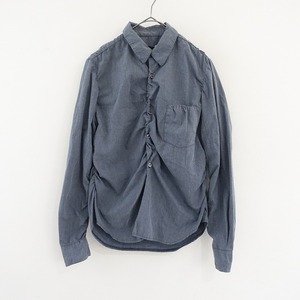 コムデギャルソン COMME des GARCONS *シャンブレーシャーリングシャツ*Sブラウスネイビー系長袖(33-2412-450)【91A52】