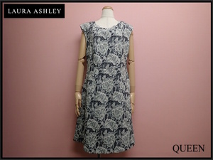 LAURA ASHLEY 花柄ワンピース・UK12△ローラアシュレイ/大きいサイズ/23*10*1-8