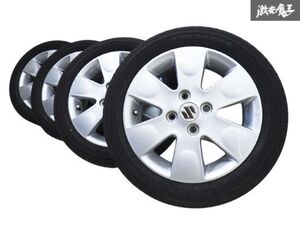 美品 バリ溝 スズキ純正 MF22S MRワゴン 14インチ 4.5J +50 4穴 4H PCD100 ホイール 165/55R14 2022年 タイヤ付き MF33S MG22S モコ HE33S