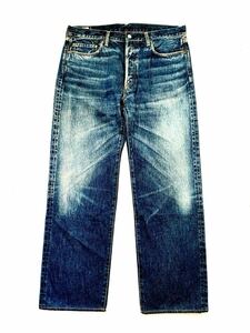 45rpm/Denim Pants/8-10-6012/R-12D/W38/赤耳/セルビッジ/黒カン/革パッチ/隠しリベット/ボタンフライ/ジーンズ/ジーパン/インディゴ