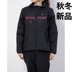 Mサイズ新品定価15000円　秋冬　デサント DESCENTE レディース 女性　ウインドジャケット 裏起毛　　ジャケット　黒　ブラック