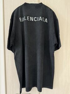 【大セール中】新品未使用BALENCIAGAバレンシアガ 大人気Tシャツ S大きいサイズ 黒 ダークグレーメンズ半袖 