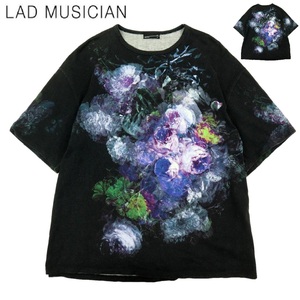 【B3044】【美品】LAD MUSICIAN ラッドミュージシャン Tシャツ カットソー BIG T-SHIRT ビッグシルエット 花柄 フラワー柄 2120-711