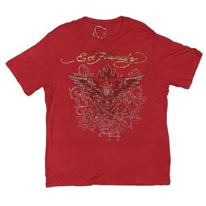 [並行輸入品] Ed Hardy エド・ハーディ SCULL WING EH ストーンプリント Tシャツ (レッド) L