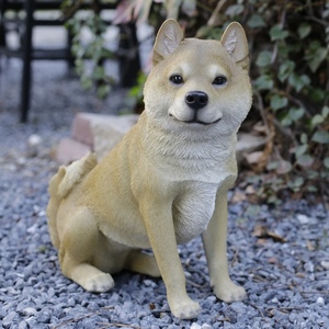 かわいい 犬 置物 お座り柴犬 高さ40cm イヌ 動物 おしゃれ 玄関 インテリア 庭 ガーデン woobia ウービア