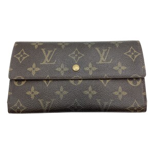 ◎◎ LOUIS VUITTON ルイヴィトン モノグラム ポルト トレゾール インターナショナル 3つ折り長財布 M61215 ブラウン 傷や汚れあり