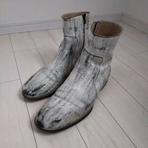 Maison Margiela × H&M 12AW クラックペイントブーツ ペンキブーツ メゾンマルジェラ エイチアンドエム