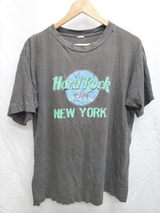 ◇ Hard Rock Caf? ハ プリント 半袖 Tシャツ カットソー チャコールグレー系 レディース メンズ P