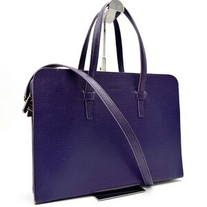 1円【超希少・美品】LOEWE ロエベ 2WAY ブリーフケース ビジネスバッグ ハンドバッグ ショルダー ロゴ シボ革 A4◎ 大容量 肩掛け 斜め掛け