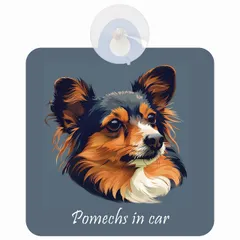 Pomechs ポメックス Aタイプ 車 窓ガラス 吸盤タイプ 犬 イラスト付 DOG IN CAR 安全対策 セーフティサイン デコ 外出 ドライブ カーサイン 吸盤