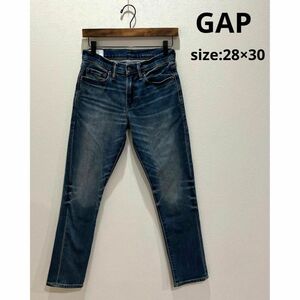 ギャップ GAP デニム スリム ダメージ加工 インディゴ 28 × 30