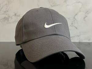 【未使用品】408KD★NIKE ナイキ スウッシュロゴ キャップ 帽子 CAP 限定1個！ 上品で高級感のあるグレーのコットン素材♪《FREEサイズ》