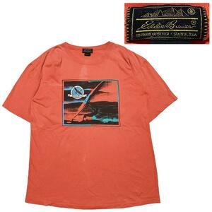 【訳あり品】90s エディーバウアー　ヴィンテージ　Tシャツ　黒タグ　USA製