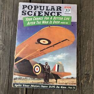 即決⑥ 1940s Popular Science ビンテージ マガジン 雑誌 第二次世界大戦 古着 ミリタリー インテリア ガレージ アメリカ 雑貨 広告