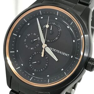 超美品 CITIZEN シチズン independent インディペンデント 腕時計 8637-R007050 ソーラー ピンクゴールド マルチファンクション 動作確認済