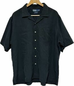 Polo Ralph Lauren 半袖シャツ ブラック Caldwell シルクコットン XXL 開襟 オープンカラー