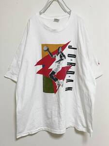 送料230円〜 激レア 90s VINTAGE/ヴィンテージ NIKE/ナイキ 銀タグ USA製 JORDAN ジョーダン フォト Tシャツ size L