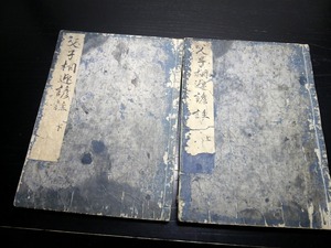 ☆2927和本江戸元禄2年（1689）仏教「父子相迎諺註」上下2冊揃い/湛澄/古書古文書/木版摺り