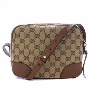 グッチ GUCCI GGキャンバス レザー ショルダーバッグ クロスボディバッグ インターロッキングG ベージュ 449413 /KH ■OH レディース