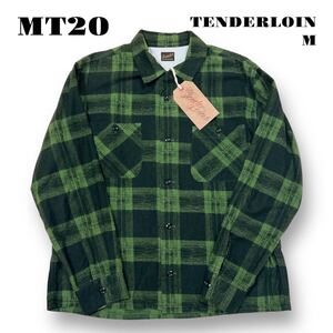 ★年末セール中！ TENDERLOIN テンダーロイン T-PRINT FLANNEL CHECK SHT プリント フランネル チェック 長袖 シャツ グリーン 緑 黒 M