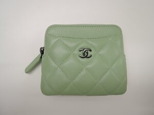 CHANEL シャネル ジップコインケース カードケース AP2061 マトラッセ キャビアスキン グリーン 中古 ABランク BRB・バッグ・財布