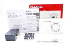 ★美品　CASIO デジタルカメラ EXILIM EX-ZR70WE EXZR70 ホワイトカシオ★