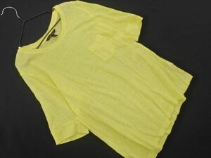 ネコポスOK BANANA REPUBLIC バナナリパブリック ポケット Tシャツ sizeS/黄 ■◆ ☆ ecb4 レディース