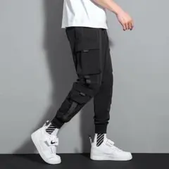 【新入荷】ジョガー　パンツ　4L　メンズ　 ブラック　 韓国風　ヒップホップ