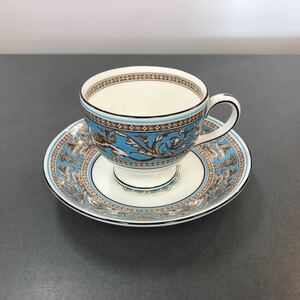 WEDGWOOD ウェッジウッド カップ&ソーサー ターコイズ フロレンティーン 