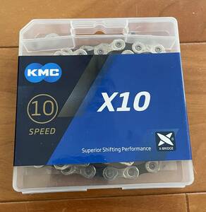 新品　KMC X10 チェーン シマノ・SRAM10速用　114Links　シルバー×ブラック　送料無料